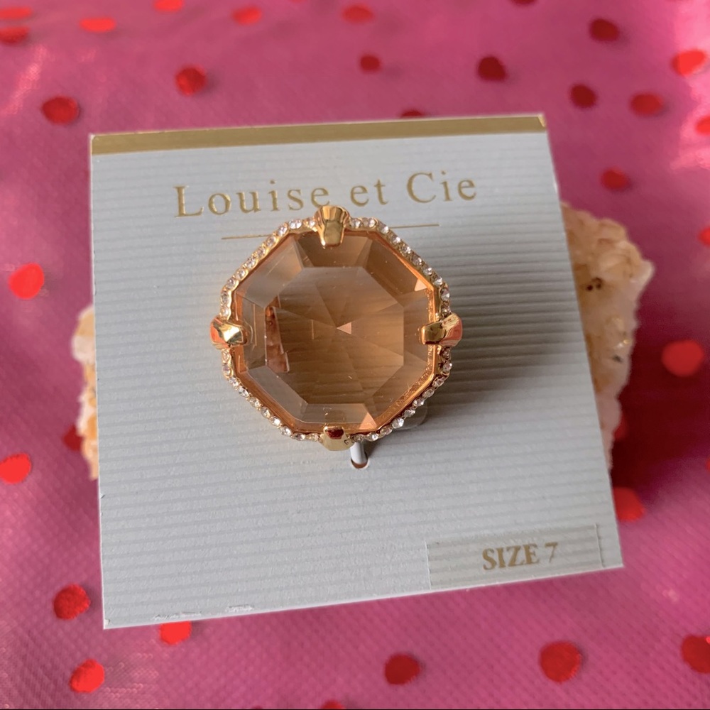 Louise et Cie Topaz Colored Cocktail Ring sz 7